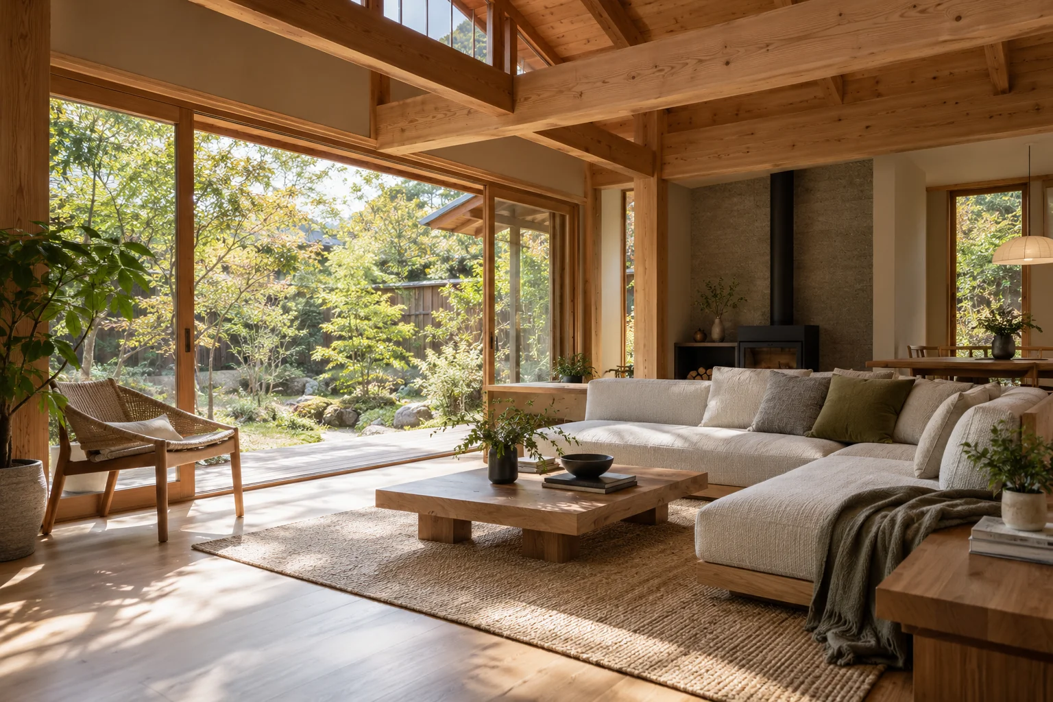木の温かさを生かした住空間